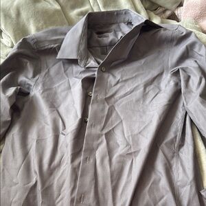 Calvin Klein Gray Dress Shirt Elegant Formal Wear